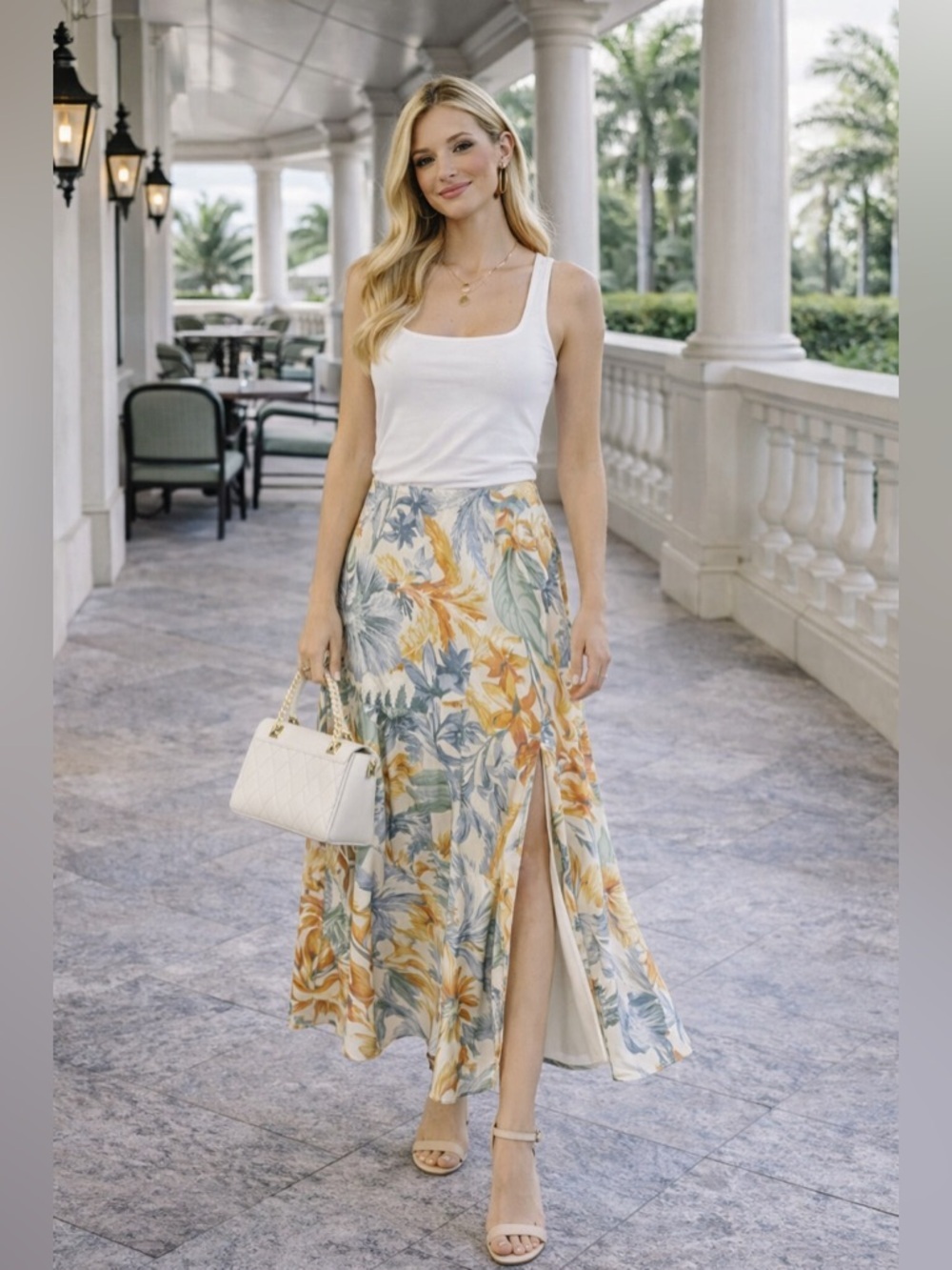 Significant Other Mimi Floral Midi Skirt Size 8